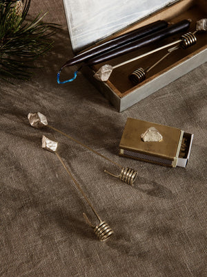 ferm LIVING Stone Christmas Tree Candle Holders – Set of 4 – Brass
