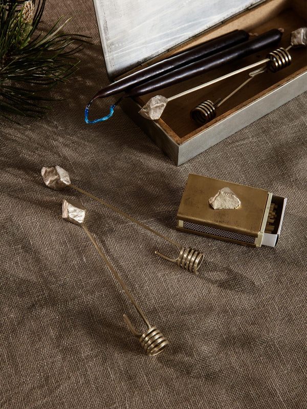 ferm LIVING Stone Christmas Tree Candle Holders – Set of 4 – Brass
