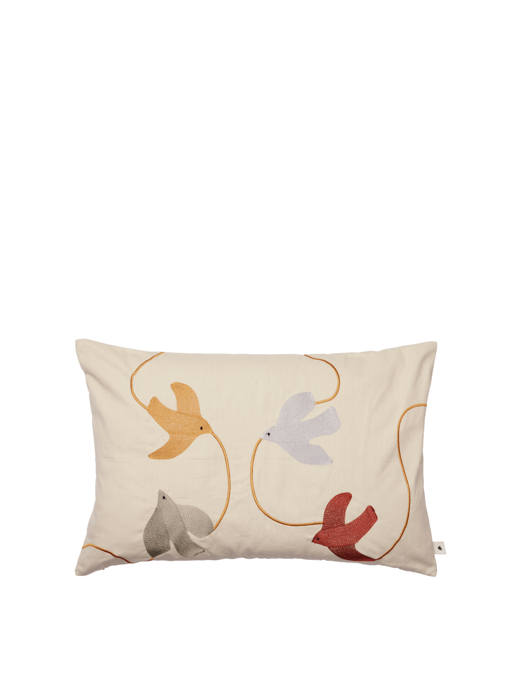 ferm LIVING Swif Bird Embroidered Cushion Cover