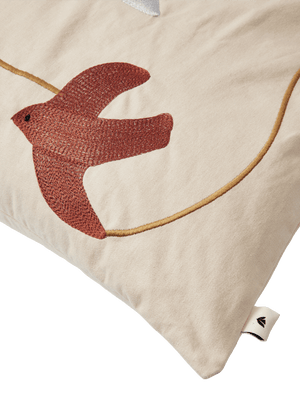ferm LIVING Swif Bird Embroidered Cushion Cover