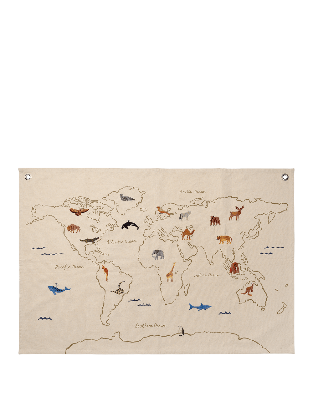 ferm LIVING The World Textile Map – Off-white