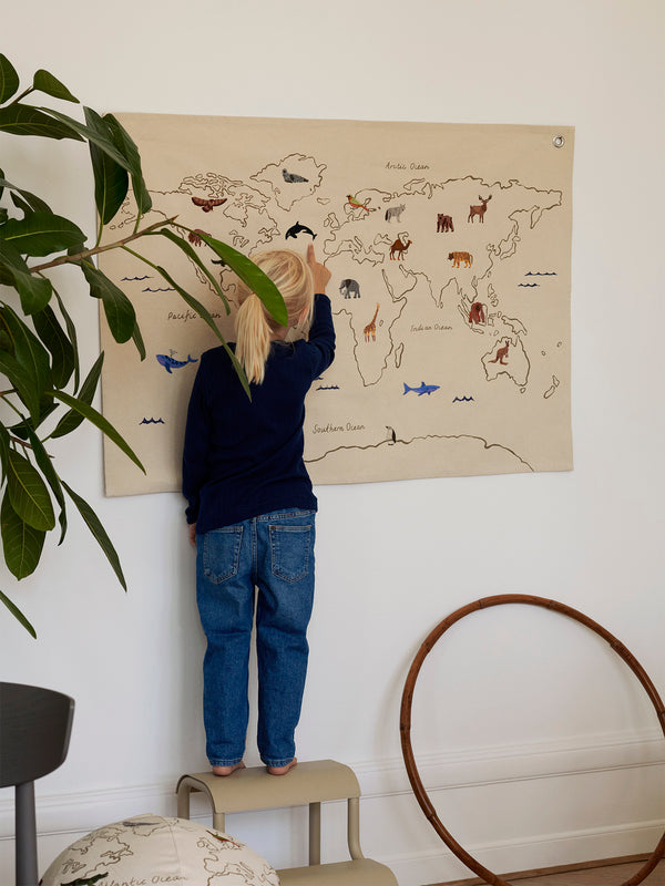 ferm LIVING The World Textile Map – Off-white