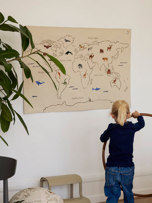 ferm LIVING The World Textile Map – Off-white
