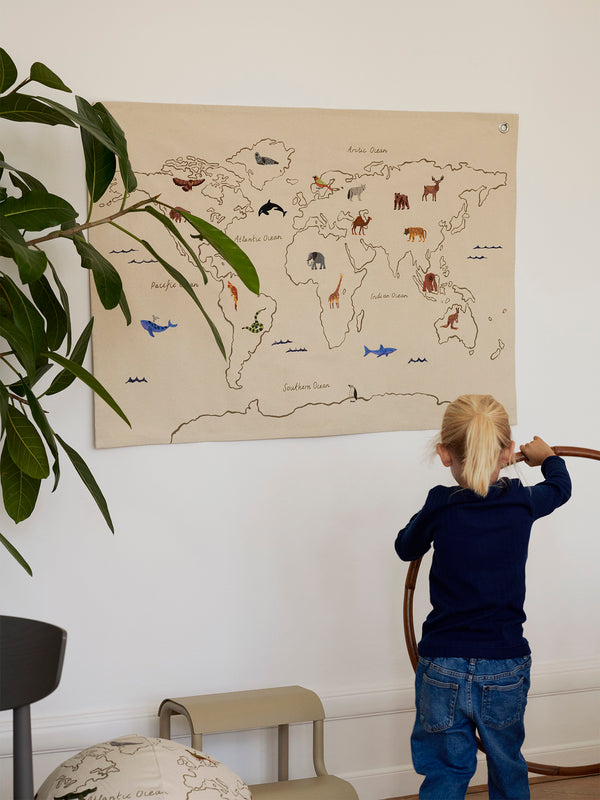 ferm LIVING The World Textile Map – Off-white
