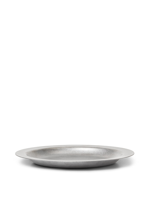 ferm LIVING Tumbled Plate – Stainless Steel