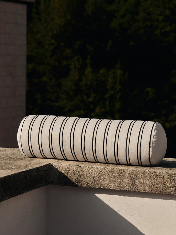 ferm LIVING Twill Bolster Cushion – Off-white / Black