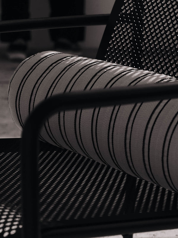 ferm LIVING Twill Bolster Cushion – Off-white / Black