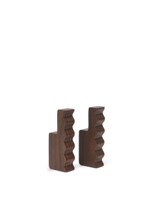 ferm LIVING Unda Hooks – Set of 2 – Dark Brown