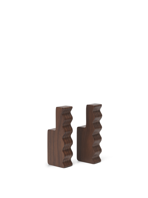 ferm LIVING Unda Hooks – Set of 2 – Dark Brown