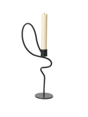 ferm LIVING Valse Candle Holder High – Black