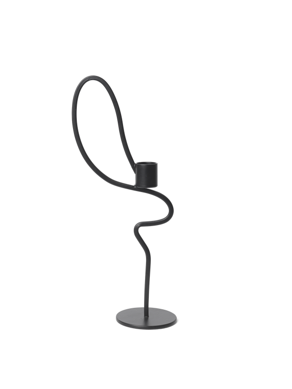 ferm LIVING Valse Candle Holder High – Black