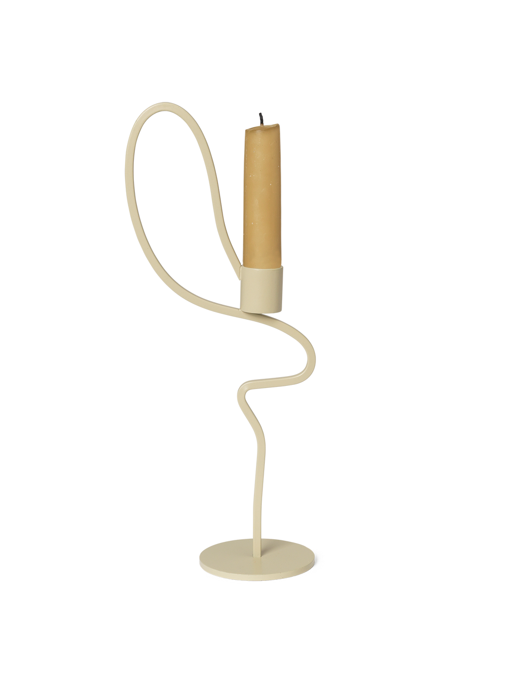 ferm LIVING Valse Candle Holder High – Cashmere