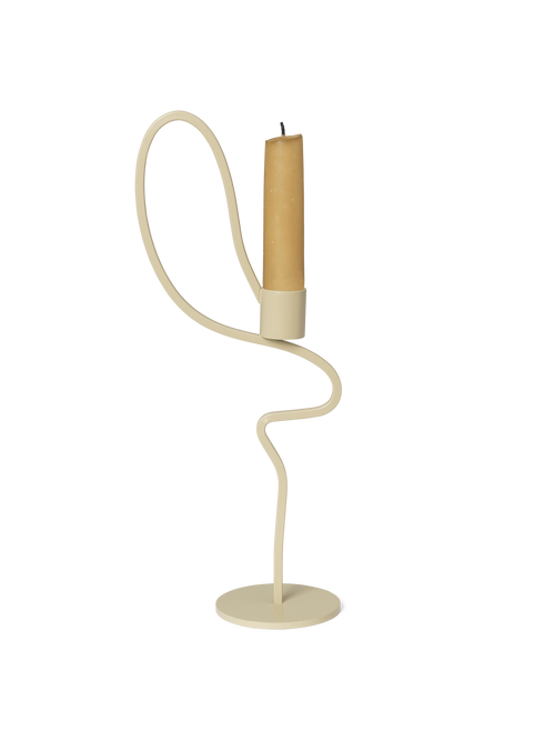 ferm LIVING Valse Candle Holder High – Cashmere