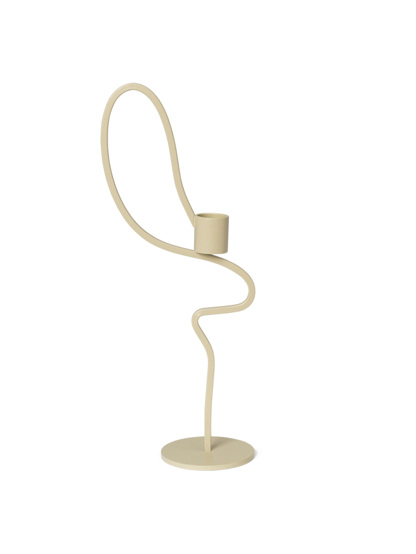 ferm LIVING Valse Candle Holder High – Cashmere