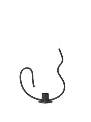 ferm LIVING Valse Candle Holder Low – Black