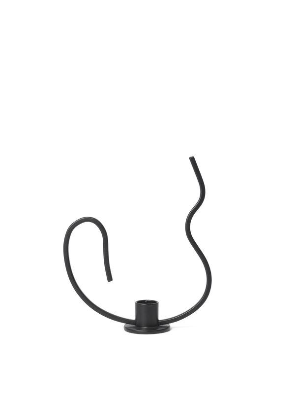 ferm LIVING Valse Candle Holder Low – Black