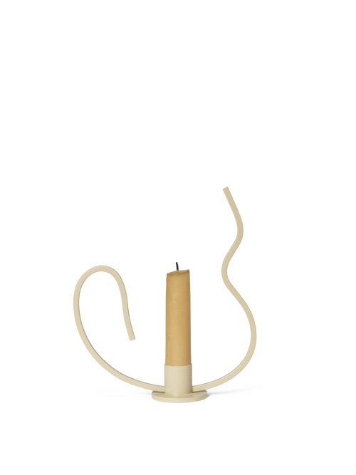 ferm LIVING Valse Candle Holder Low – Cashmere
