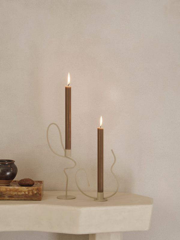 ferm LIVING Valse Candle Holder Low – Cashmere