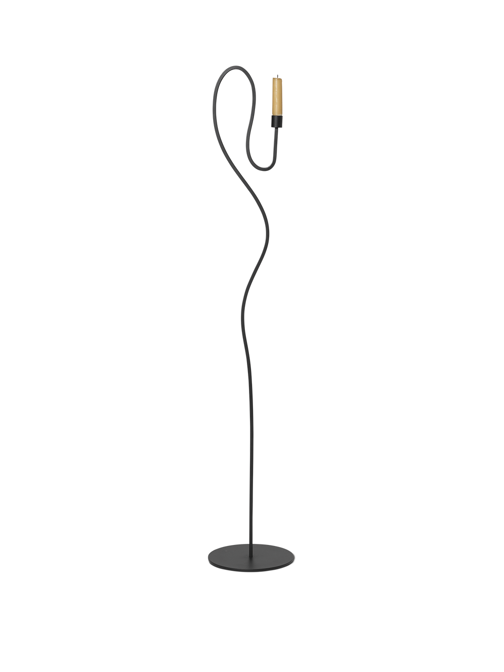 ferm LIVING Valse Floor Candle Holder – Black