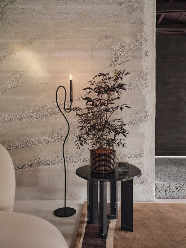 ferm LIVING Valse Floor Candle Holder – Black