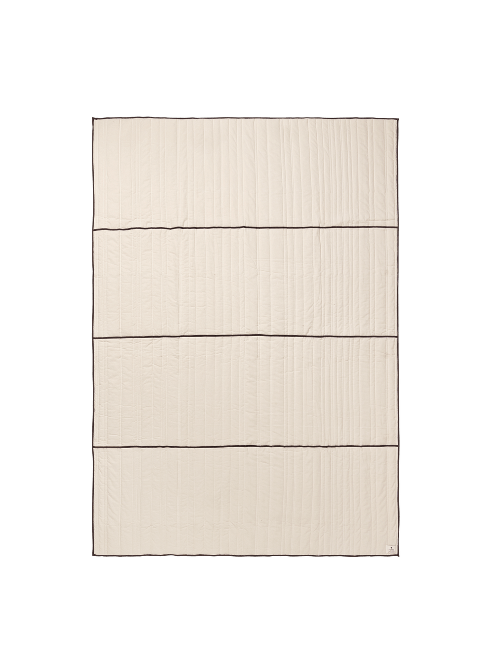 ferm LIVING Vari Quilted Bedspread Single – Natural / Dark Chocolate