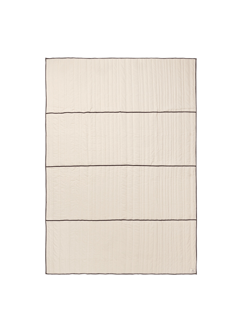 ferm LIVING Vari Quilted Bedspread Single – Natural / Dark Chocolate