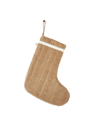 ferm LIVING Vari Quilted Christmas Stocking – Velvet – Tan