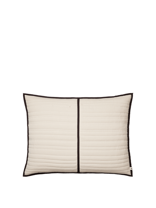ferm LIVING Vari Quilted Cushion Rectangular – Natural / Dark Chocolate