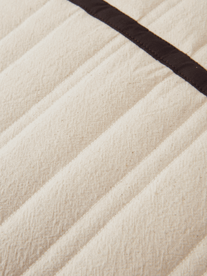 ferm LIVING Vari Quilted Cushion Rectangular – Natural / Dark Chocolate