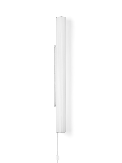 ferm LIVING Vuelta Wall Lamp 100 cm – White / Stainless Steel