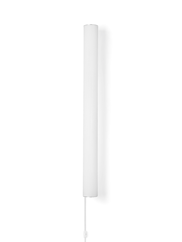 ferm LIVING Vuelta Wall Lamp 100 cm – White / Stainless Steel
