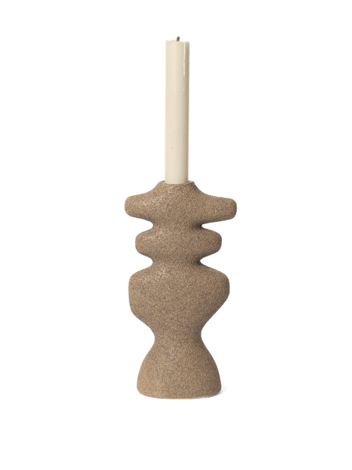 ferm LIVING Yara Candle Holder Large – Dark Sand