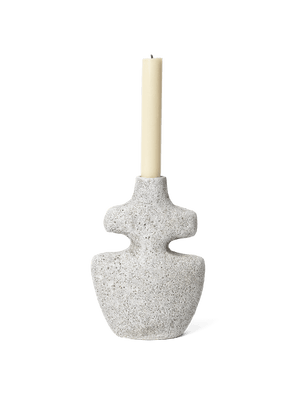 ferm LIVING Yara Candle Holder Medium – Grey Pumice
